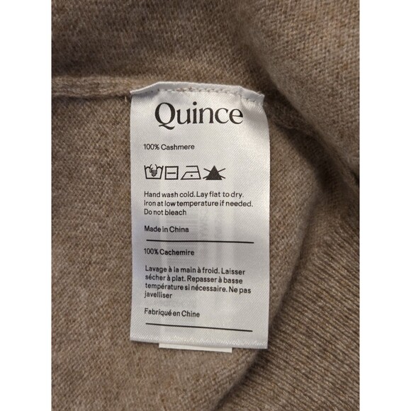 Quince 100% Mongolian Cashmere Full Zip Hoodie Womens XL NWT Oatmeal - Picture 6 of 13